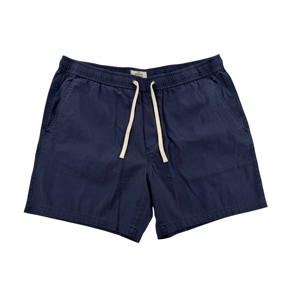 Marine Layer Saturday Short Mens XL Navy NEW 6 Inch Inseam Elastic Waist Canvas
